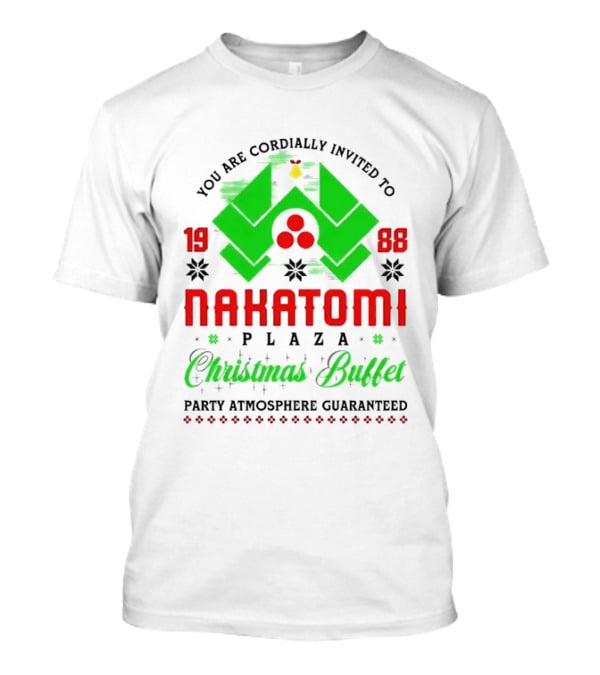1988 Nakatomi Plaza Christmas Buffet Party Atmosphere Guaranteed Invitation T-Shirt