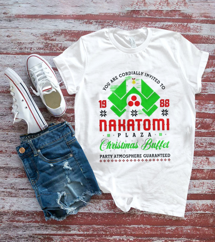 1988 Nakatomi Plaza Christmas Buffet Party Atmosphere Guaranteed Invitation T-Shirt