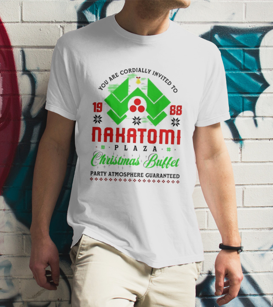 1988 Nakatomi Plaza Christmas Buffet Party Atmosphere Guaranteed Invitation T-Shirt