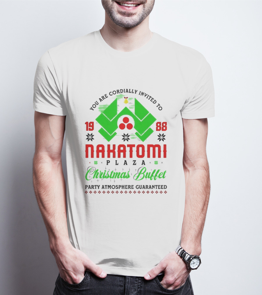 1988 Nakatomi Plaza Christmas Buffet Party Atmosphere Guaranteed Invitation T-Shirt