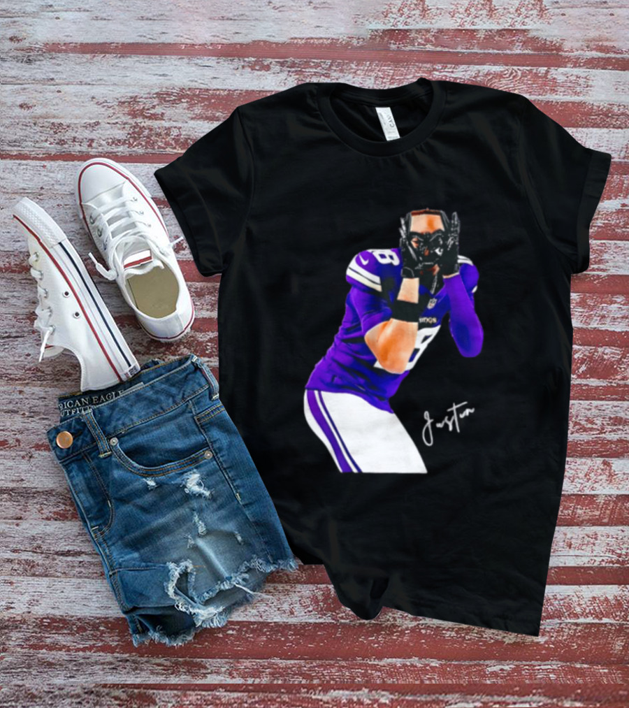 Justin Jefferson Signature Minnesota Vikings Football Player Pose T-Shirt
