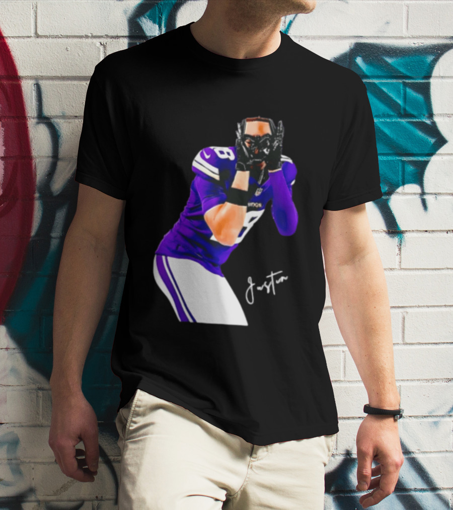 Justin Jefferson Signature Minnesota Vikings Football Player Pose T-Shirt
