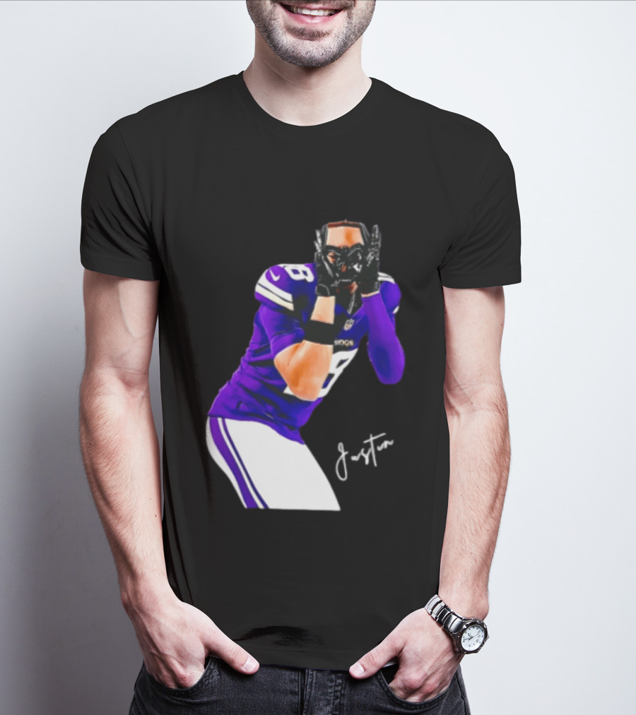 Justin Jefferson Signature Minnesota Vikings Football Player Pose T-Shirt