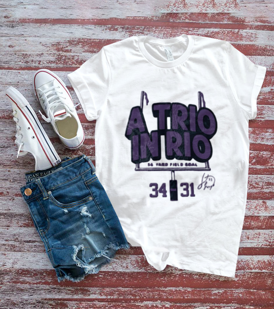 A Trio In Rio 34 31 Baltimore Ravens Victory Celebration T-Shirt