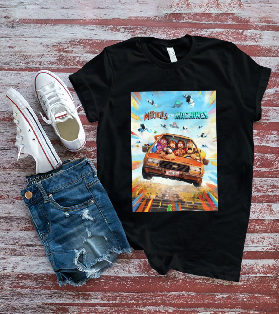 The Mitchells Vs The Machines Animated Family Adventure Robot Chaos T-Shirt