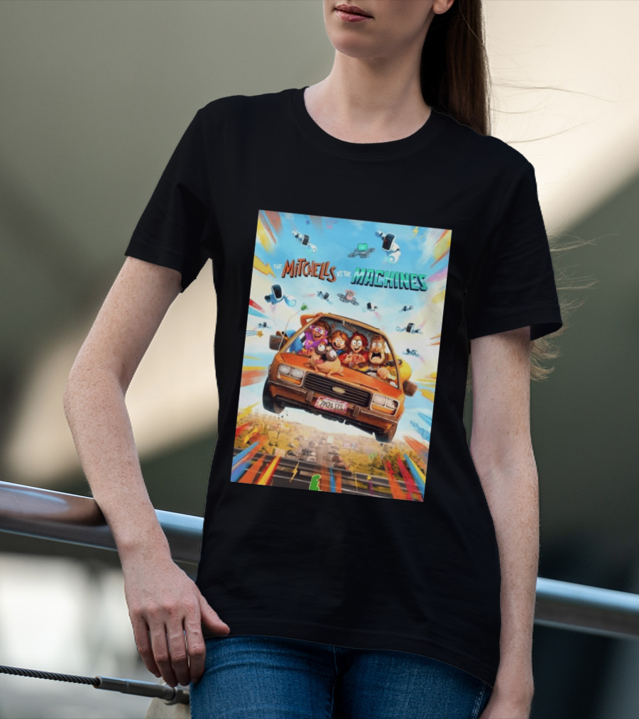 The Mitchells Vs The Machines Animated Family Adventure Robot Chaos T-Shirt