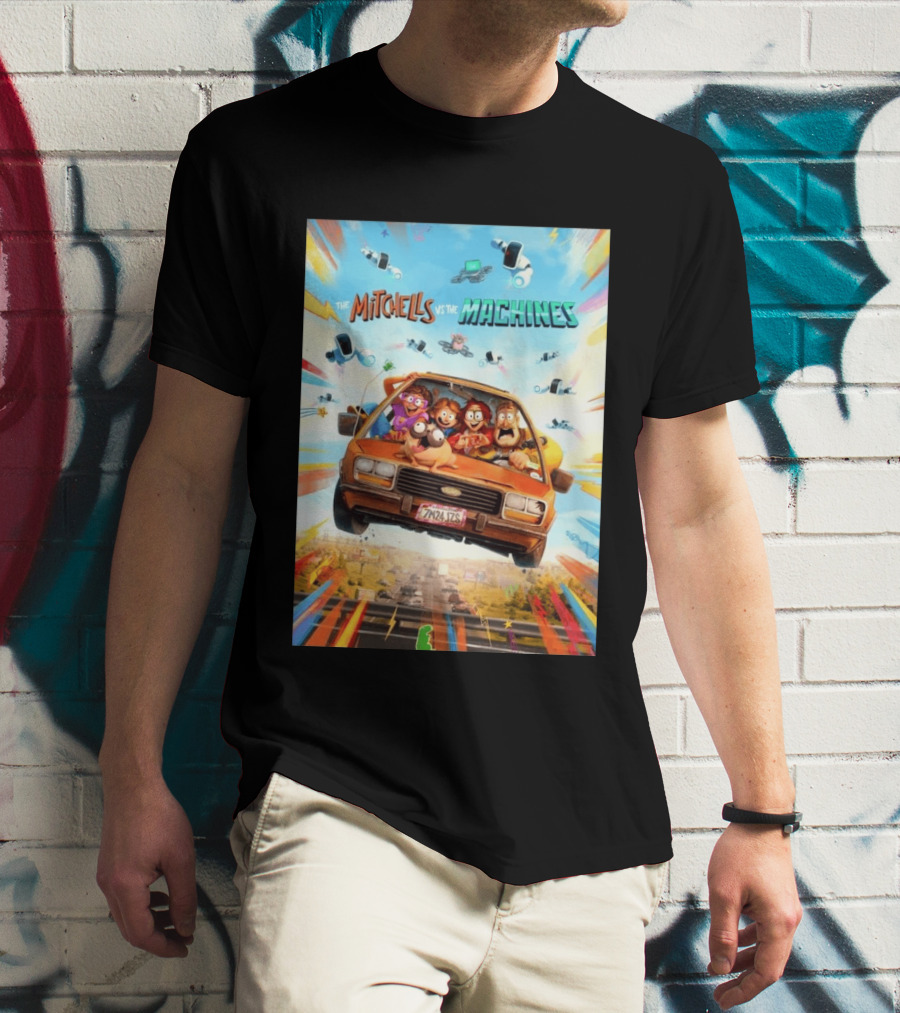 The Mitchells Vs The Machines Animated Family Adventure Robot Chaos T-Shirt