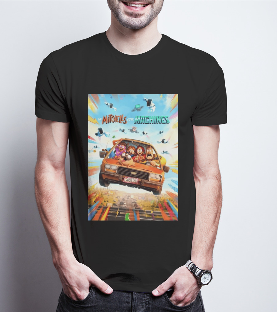The Mitchells Vs The Machines Animated Family Adventure Robot Chaos T-Shirt