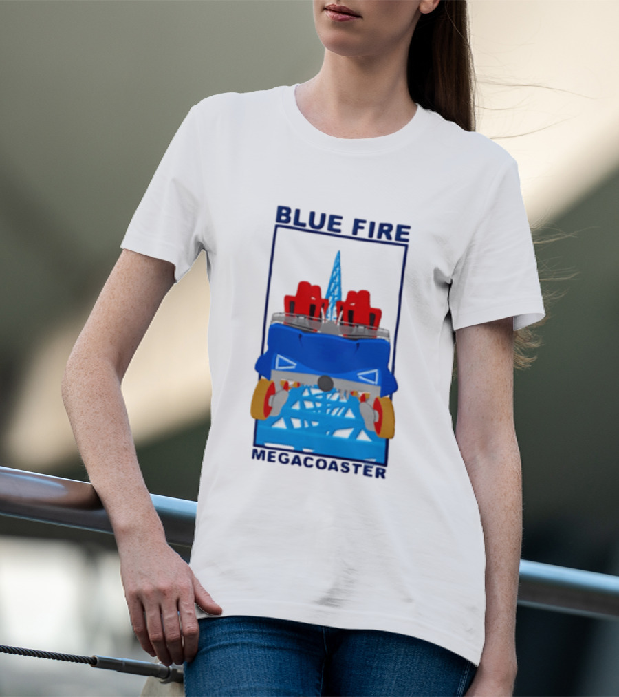 Blue Fire Megacoaster Roller Car T-Shirt