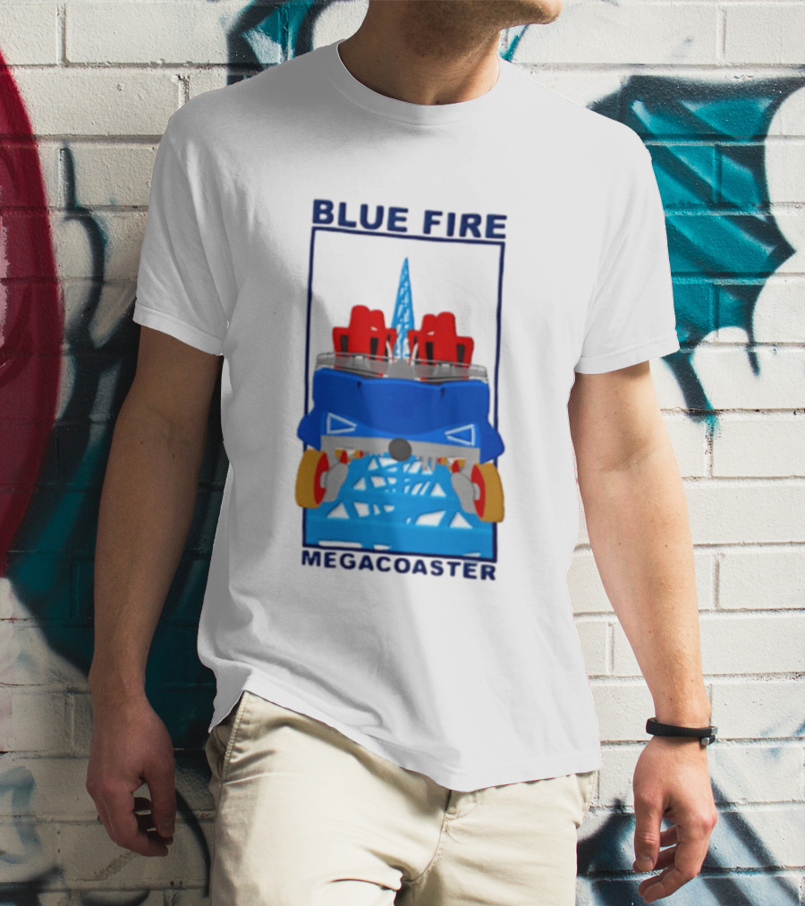 Blue Fire Megacoaster Roller Car T-Shirt