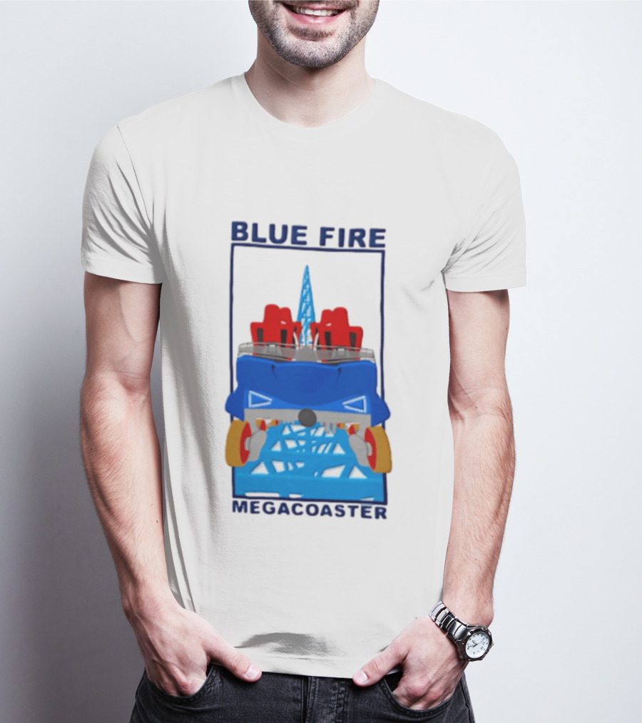 Blue Fire Megacoaster Roller Car T-Shirt