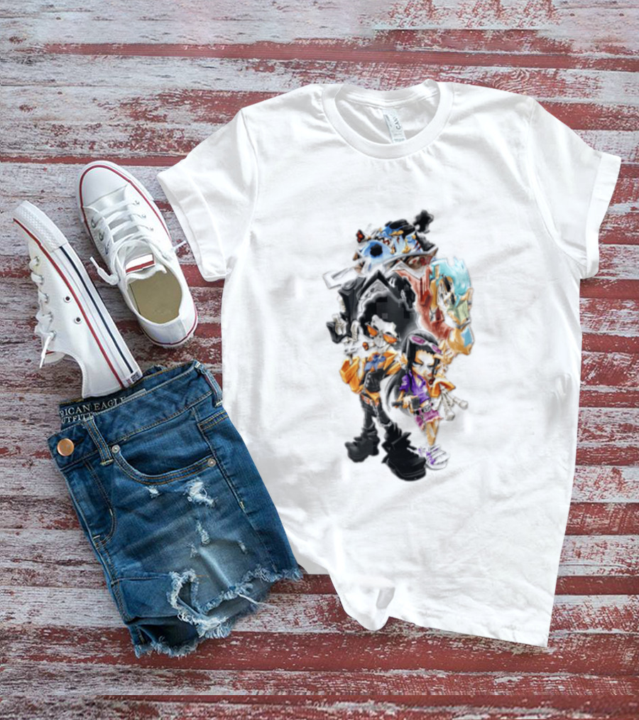 Brook Jinbe Franky Nico Robin One Piece Characters T-Shirt