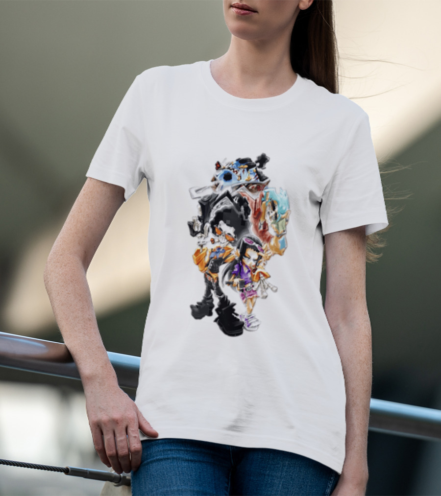 Brook Jinbe Franky Nico Robin One Piece Characters T-Shirt