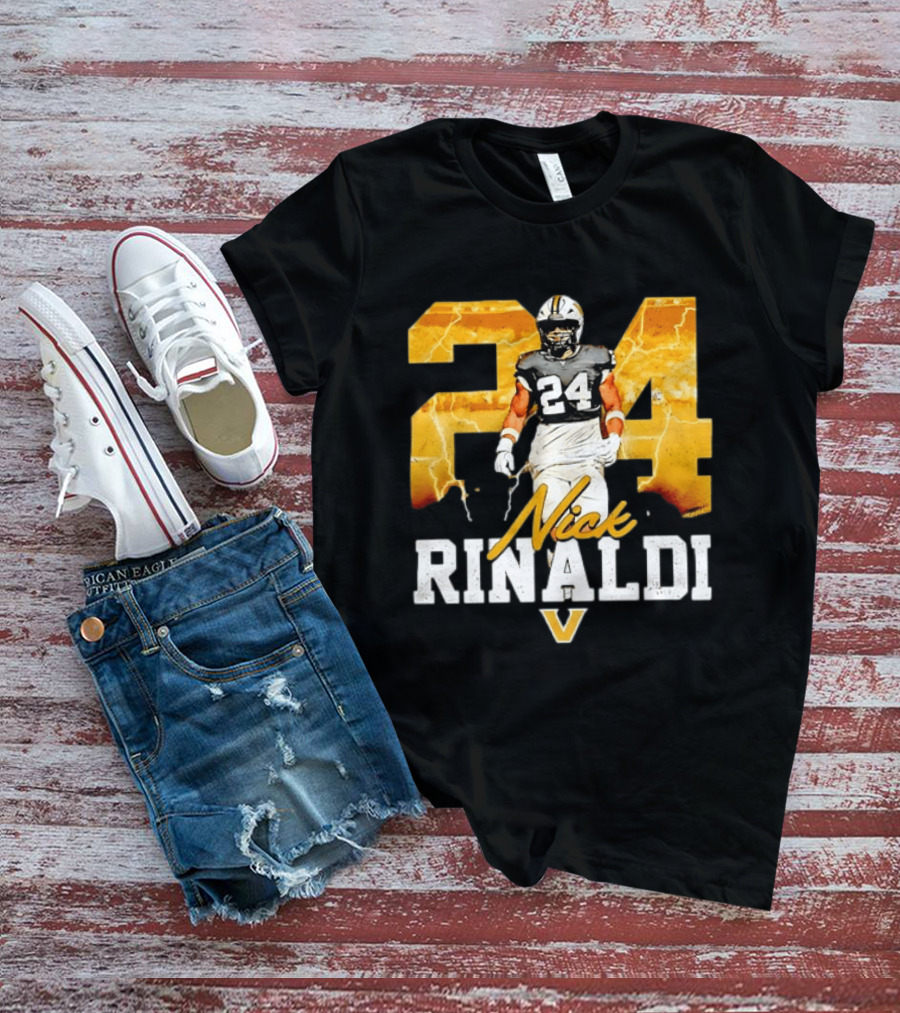 Nick Rinaldi 24 Vanderbilt Commodores NCAA Football Lightning T-Shirt