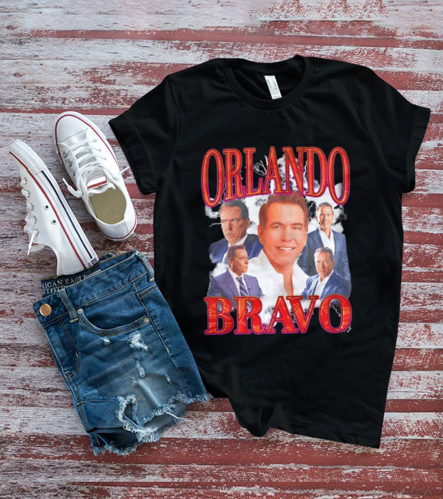 Orlando Bravo Red Text Multiple Portraits T-Shirt