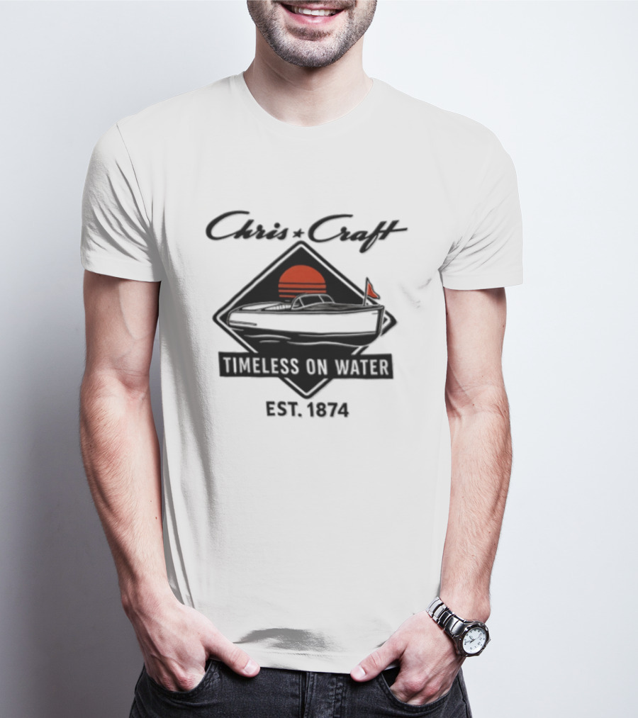 Chris Craft Vintage Boating Timeless On Water Est 1874 T-Shirt