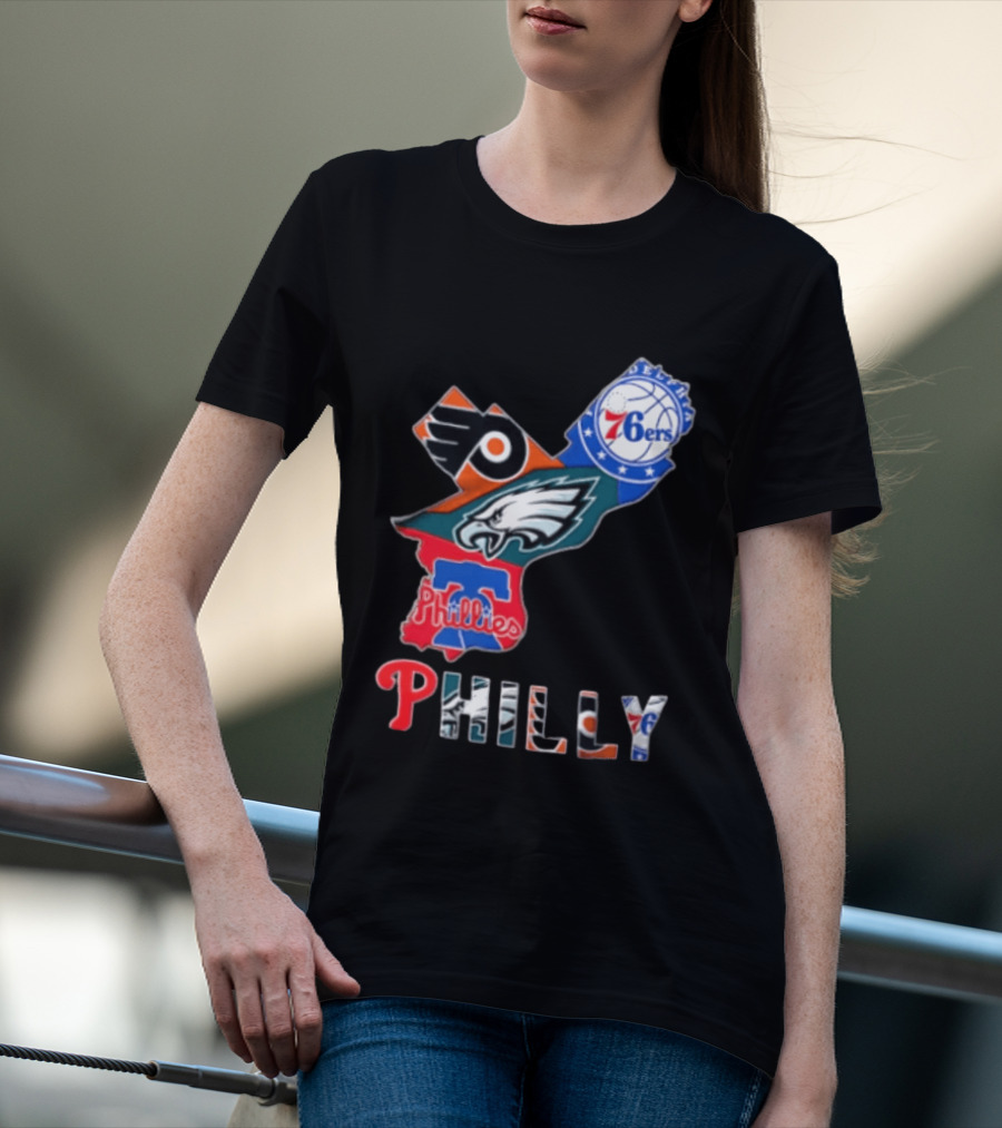 Philadelphia 76ers Flyers Eagles Phillies Philly Teams T-Shirt