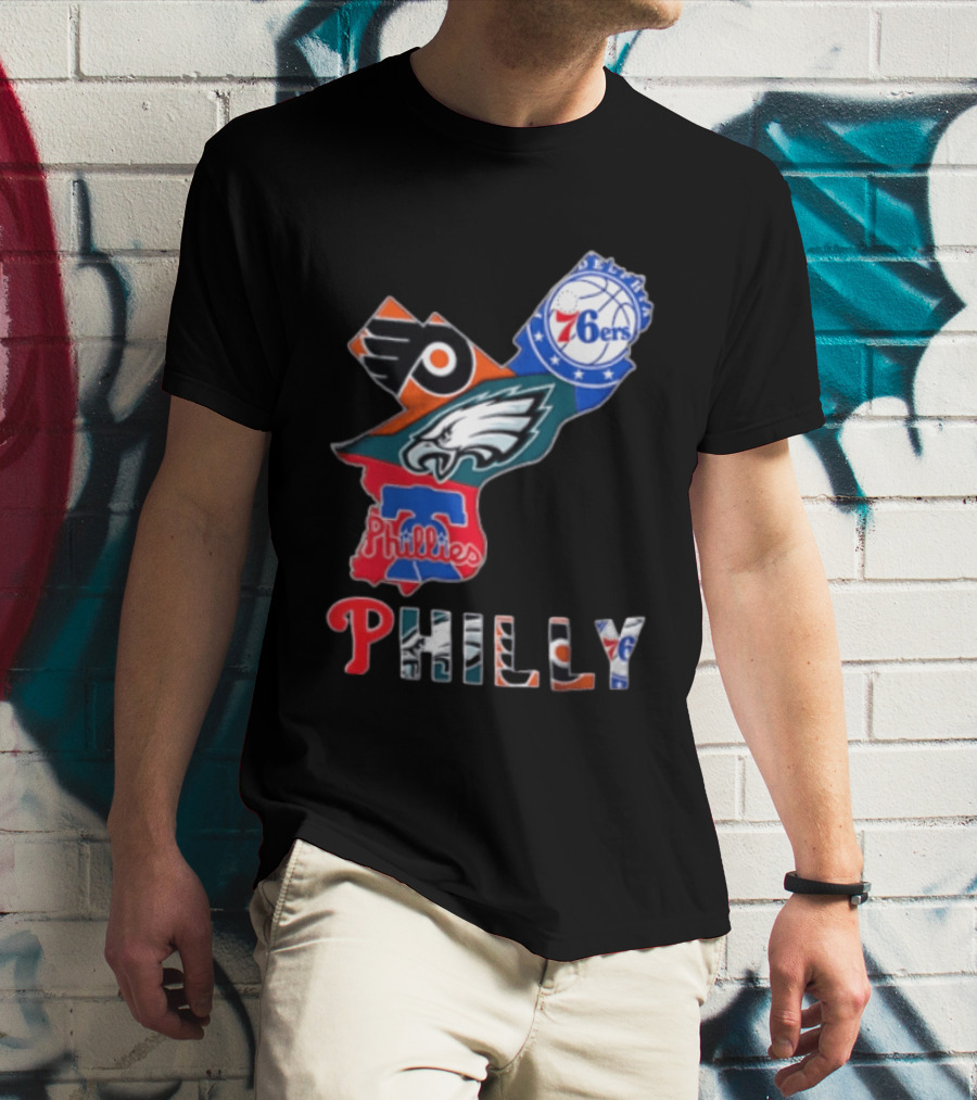 Philadelphia 76ers Flyers Eagles Phillies Philly Teams T-Shirt