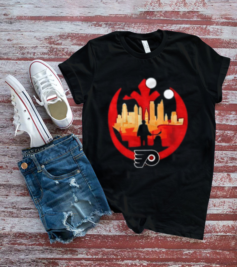 Philadelphia Flyers NHL Star Wars Rebel Alliance Skyline T-Shirt