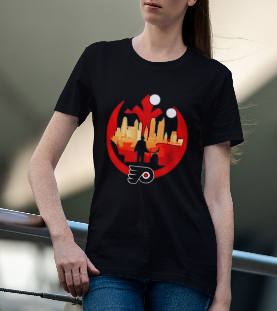 Philadelphia Flyers NHL Star Wars Rebel Alliance Skyline T-Shirt