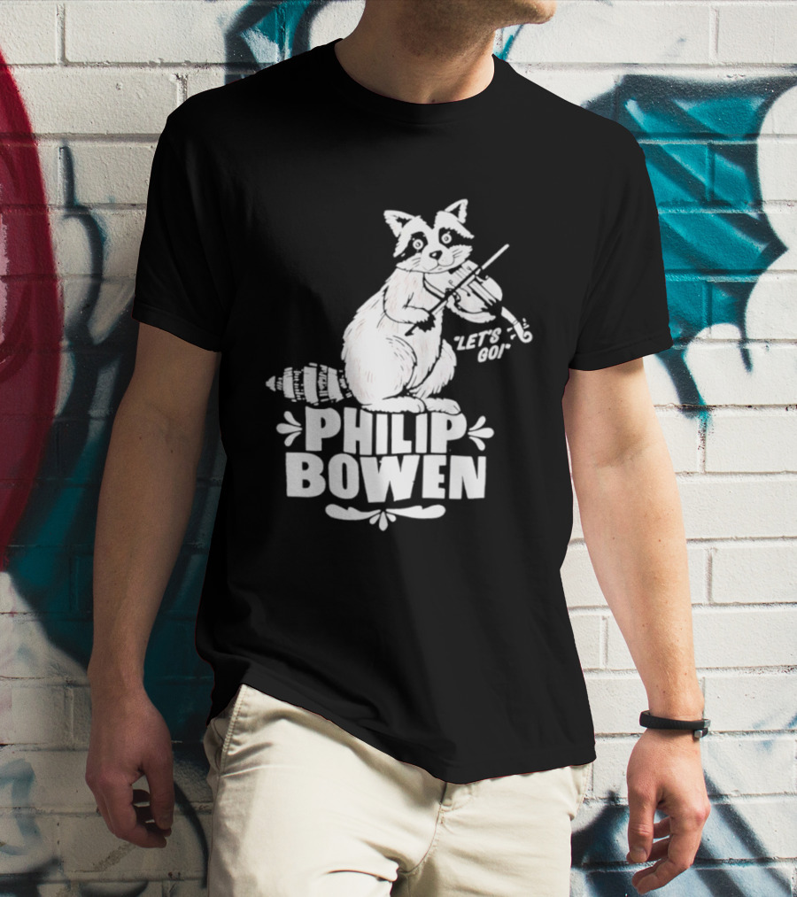 Philip Bowen Raccoon Playing Violin Let's Go T-Shirt