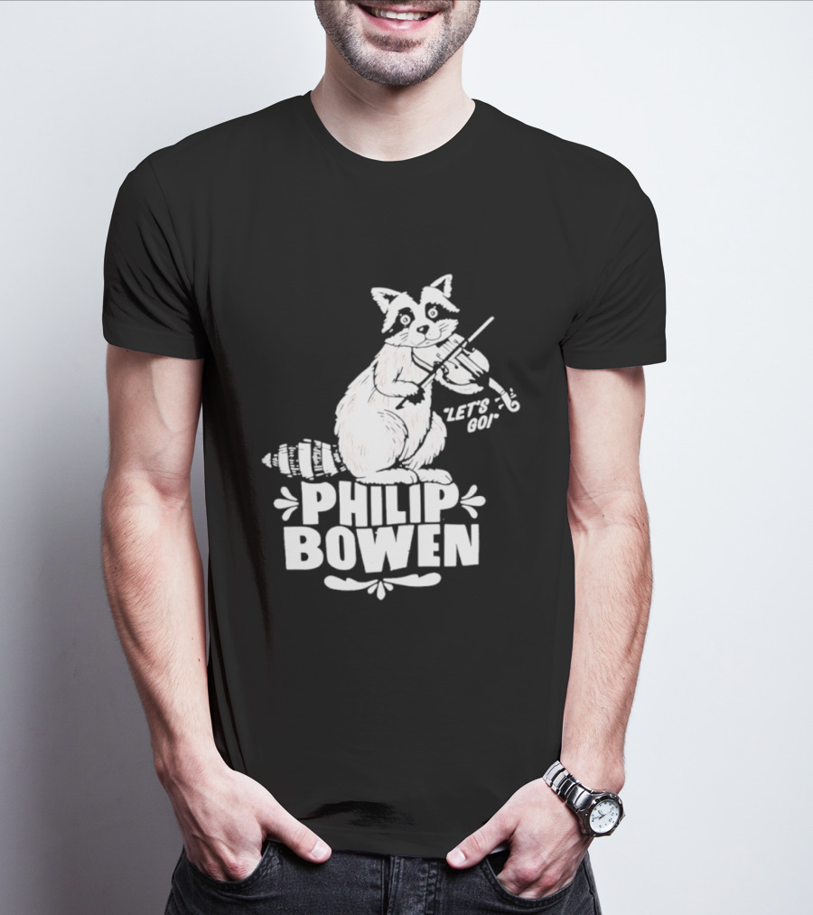 Philip Bowen Raccoon Playing Violin Let's Go T-Shirt
