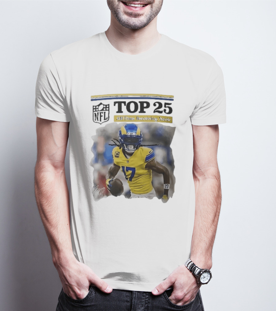 NFL Top 25 All Time Receiving Yards 17 T-Shirt
