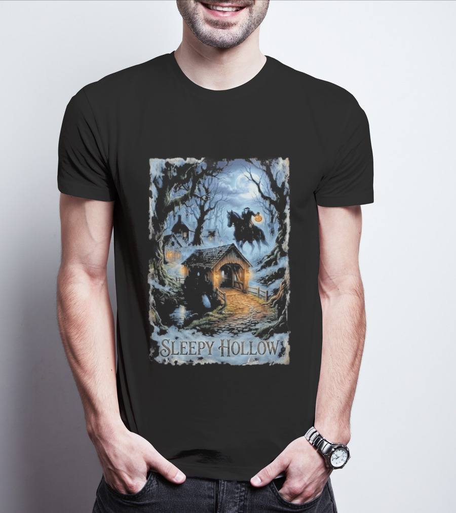 Sleepy Hollow Halloween Headless Horseman Bridge Scene Jack & Jones T-Shirt