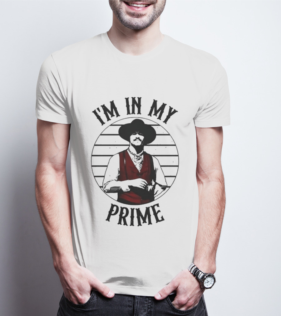I'm In My Prime Cowboy Theme Red Vest Hat T-Shirt