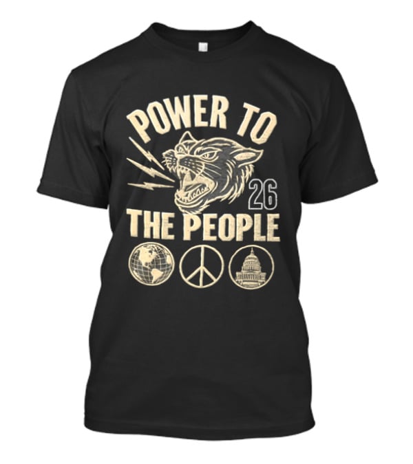 Power To The People 2026 Festival Lion Peace Globe Capitoline Wolf T-Shirt