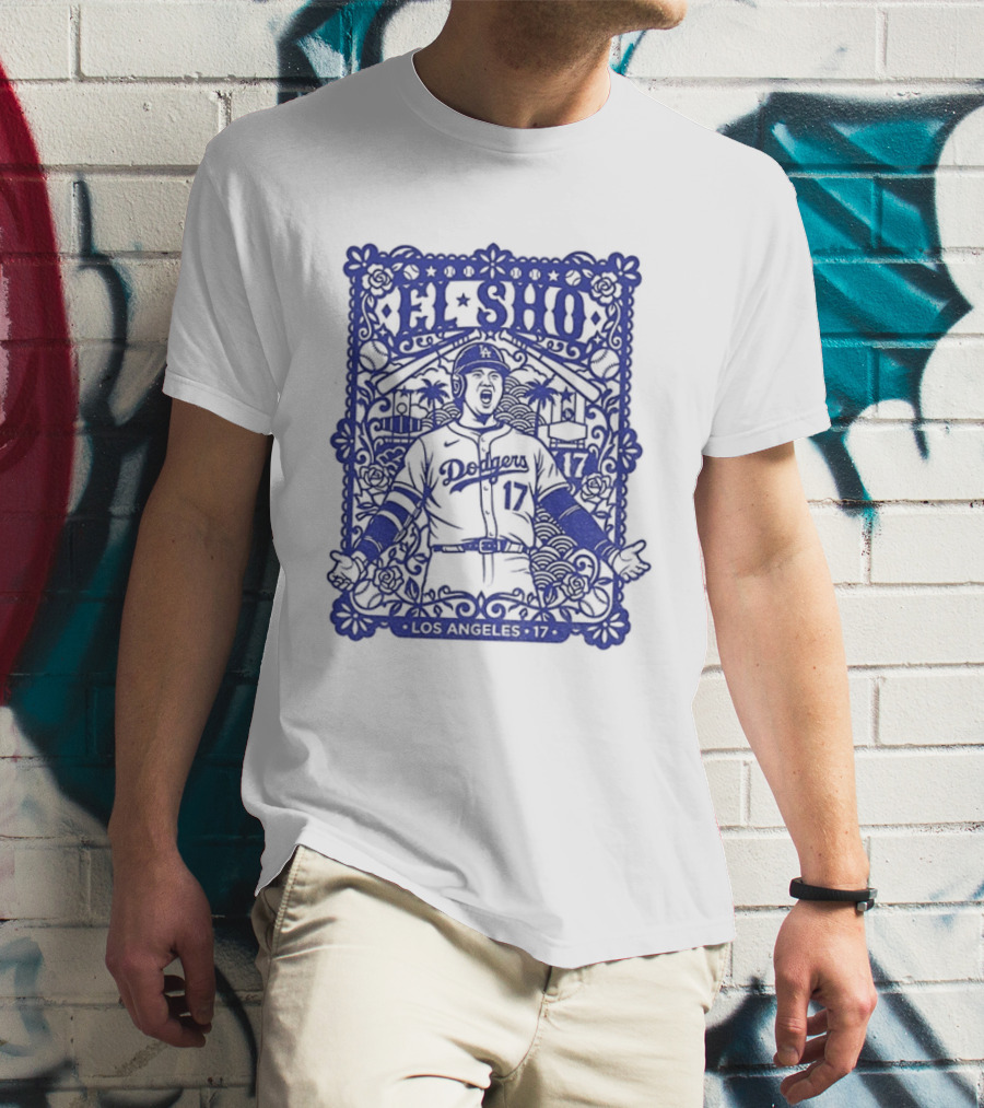 Shohei Ohtani El Sho Papel Picado Los Angeles Baseball T-Shirt