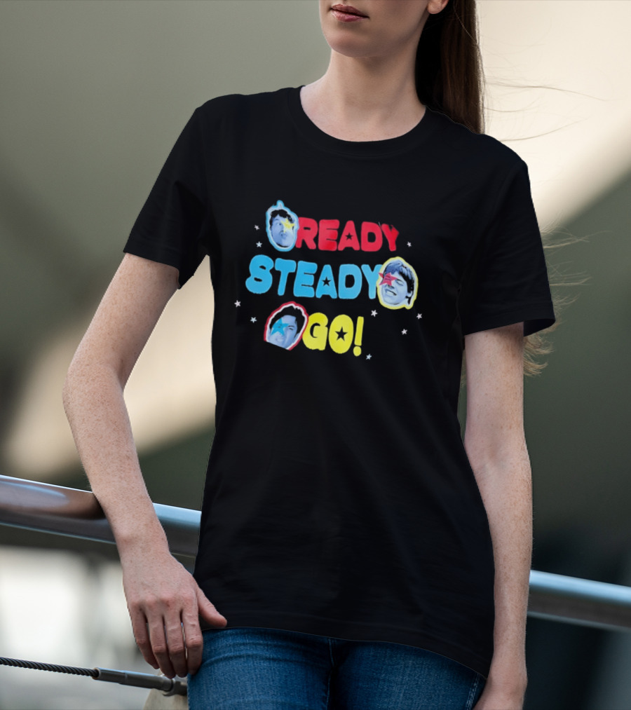 Ready Steady Go Friends Pop Music Colorful Star Portraits T-Shirt