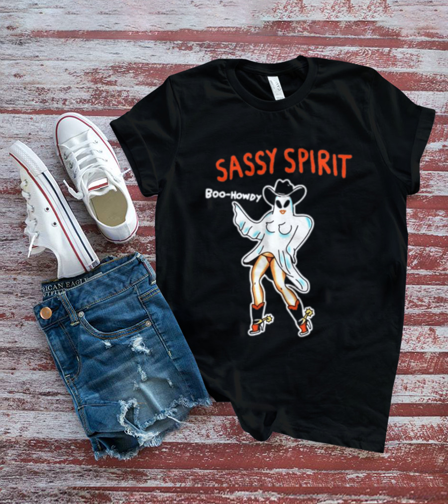 Sassy Spirit Boo Howdy Ghost Cowgirl Western Halloween Costume T-Shirt