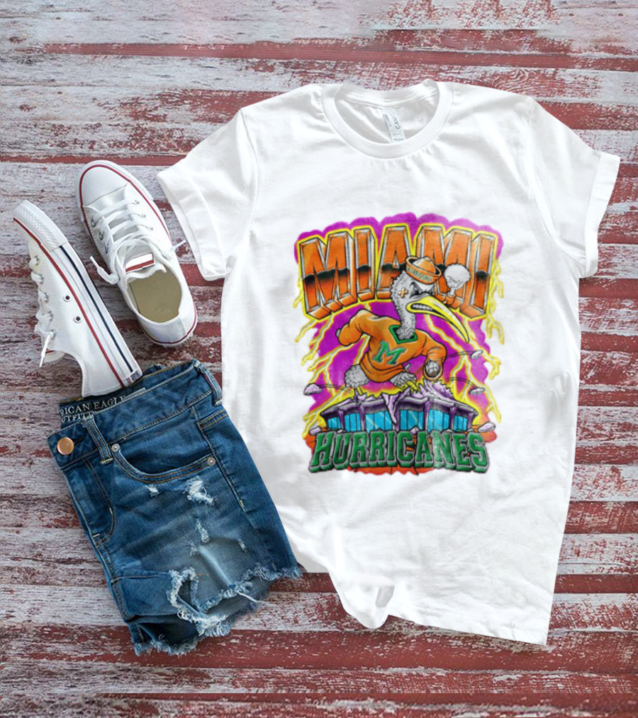 Miami Hurricanes Vintage Style Go Canes U Throwback T-Shirt