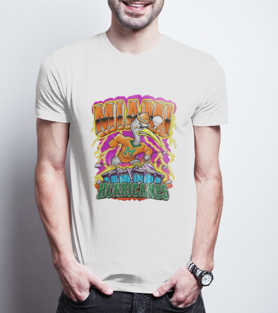 Miami Hurricanes Vintage Style Go Canes U Throwback T-Shirt