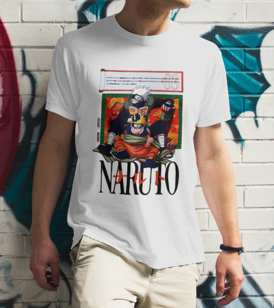 Naruto Kakashi 72 Series Manga Cover Style Anime T-Shirt