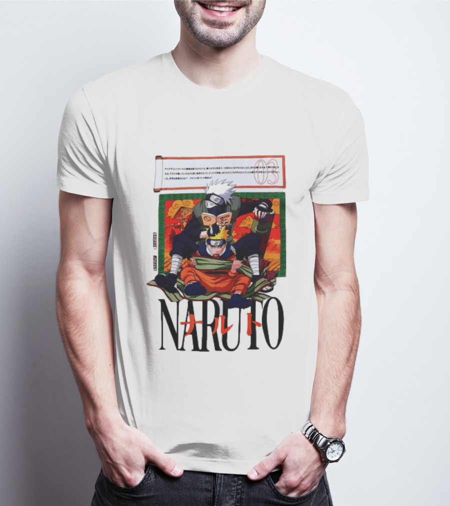 Naruto Kakashi 72 Series Manga Cover Style Anime T-Shirt