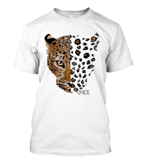 Once Leopard Face Half Animal Half Spots T-Shirt