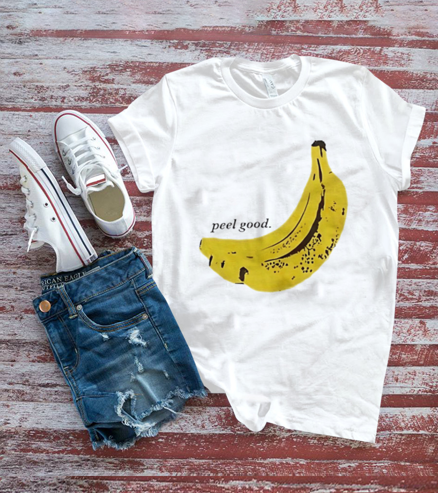 Peel Good Banana Fruit Minimalist Yellow T-Shirt