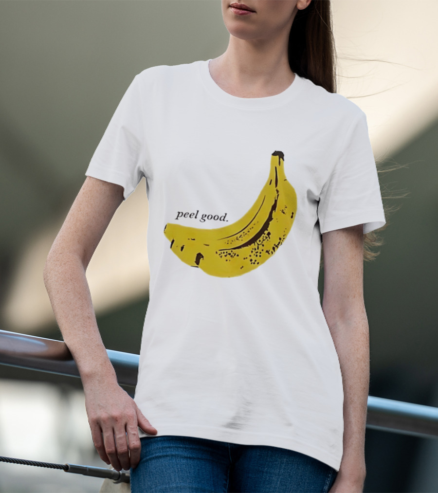 Peel Good Banana Fruit Minimalist Yellow T-Shirt