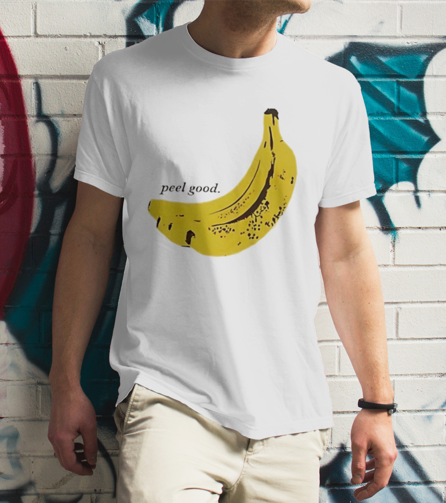 Peel Good Banana Fruit Minimalist Yellow T-Shirt