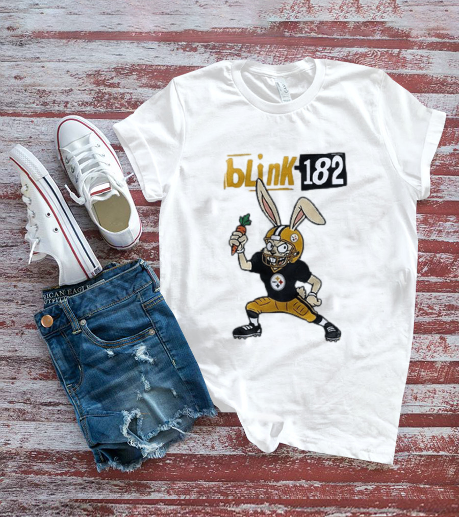 Blink 182 Pittsburgh Steelers Rabbit Football T-Shirt