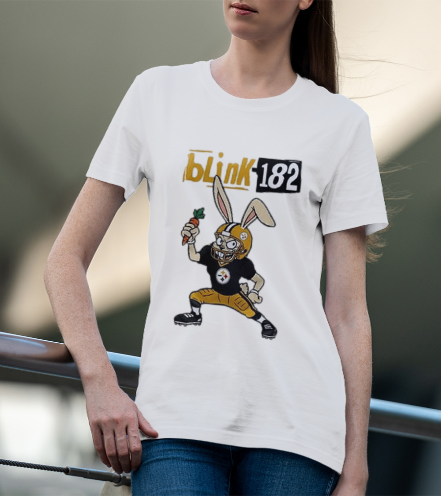 Blink 182 Pittsburgh Steelers Rabbit Football T-Shirt