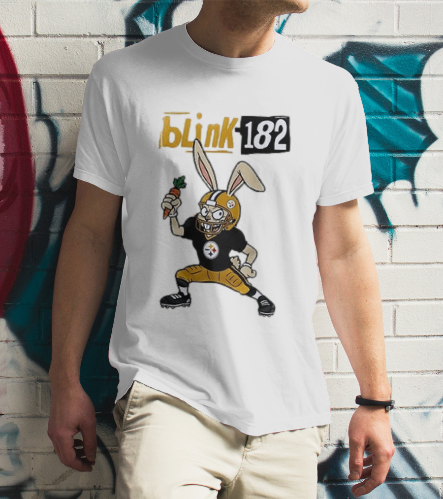 Blink 182 Pittsburgh Steelers Rabbit Football T-Shirt