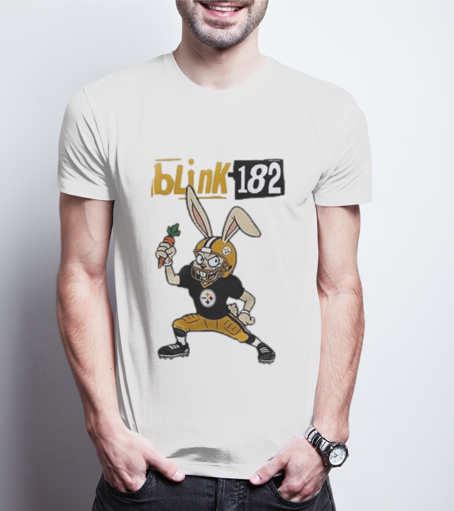 Blink 182 Pittsburgh Steelers Rabbit Football T-Shirt