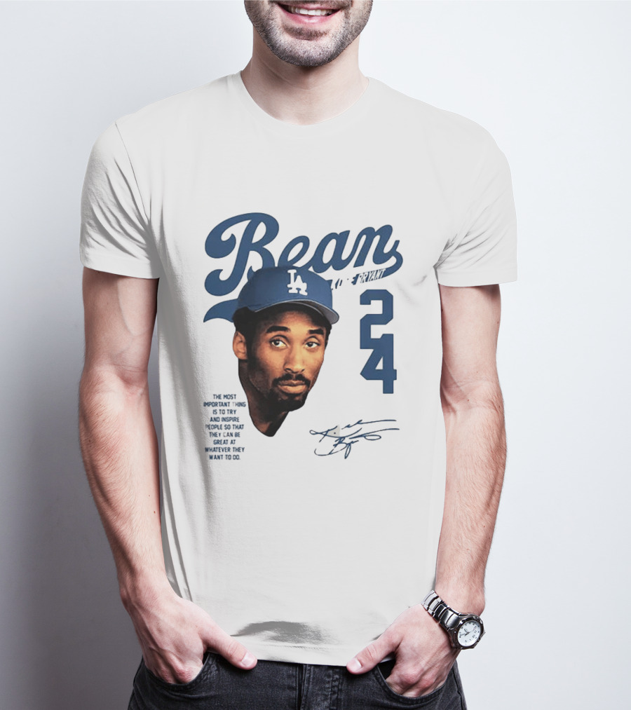 Puka Nacua Wears Bean Kobe Bryant Dodgers 24 T-Shirt