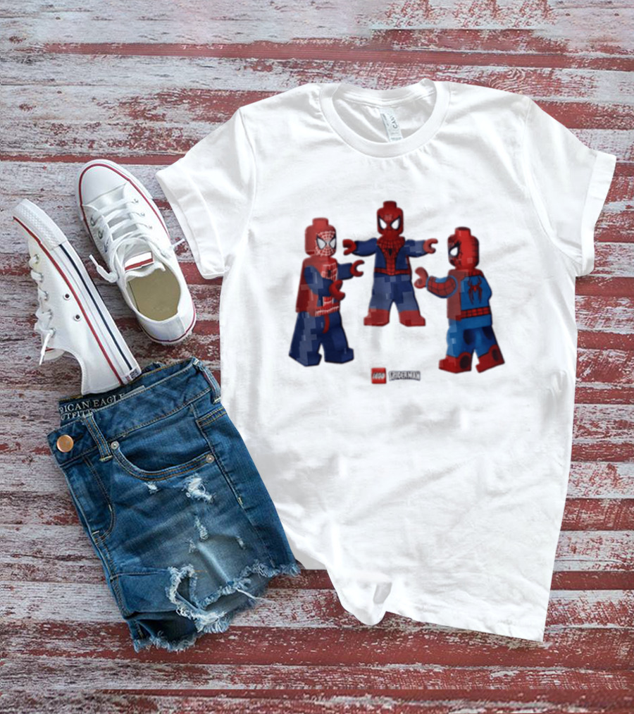 LEGO Spider Man Three Figures Meme Poses T-Shirt