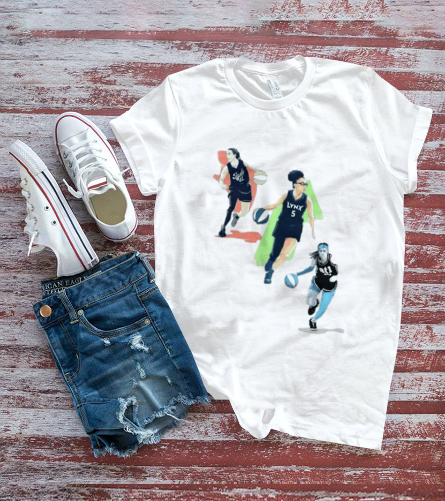 WNBA Players Indy 22 Lynx 5 Atlanta 10 Basketball Action T-Shirt