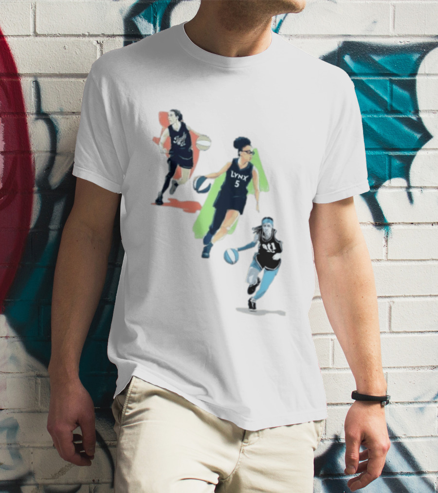 WNBA Players Indy 22 Lynx 5 Atlanta 10 Basketball Action T-Shirt