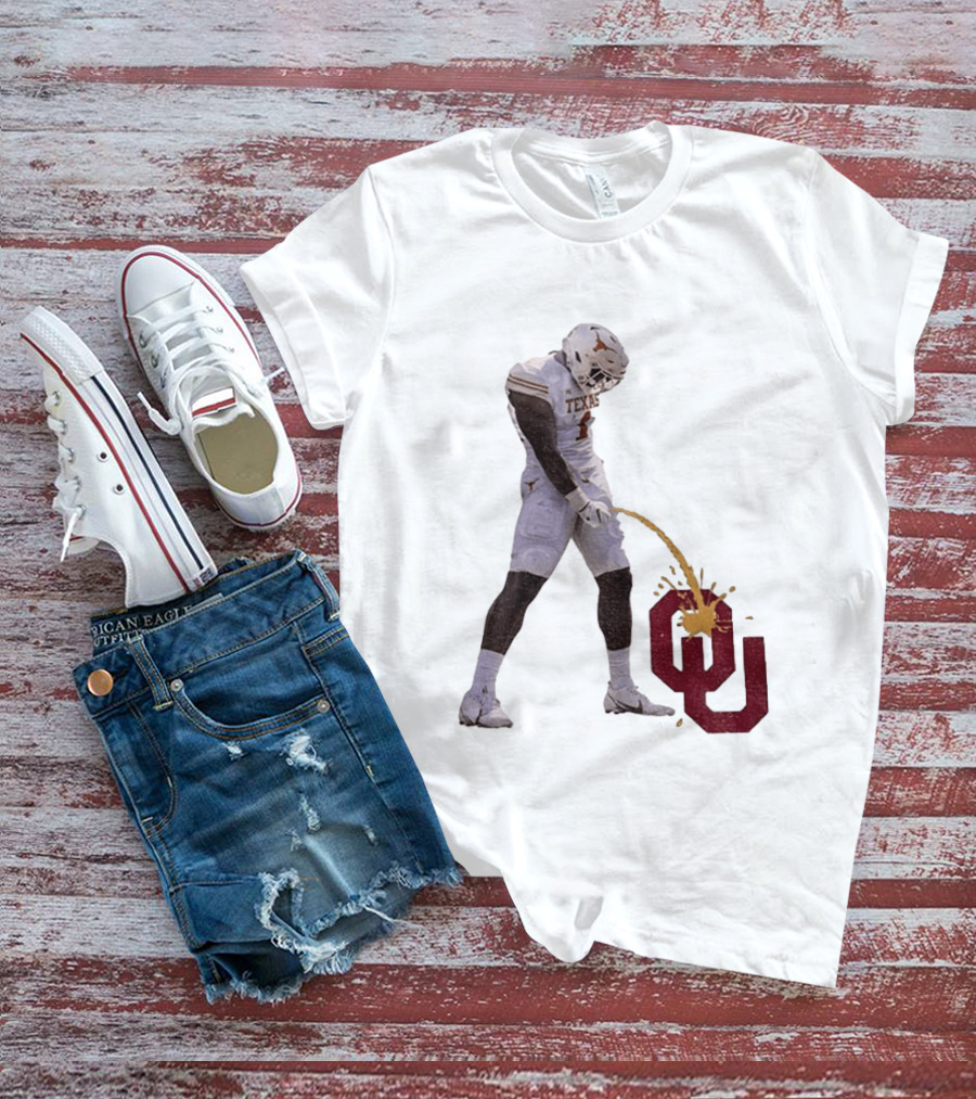 Texas Longhorns Xavier Worthy #1 Pee On Oklahoma Sooners OU Football Rivalry T-Shirt